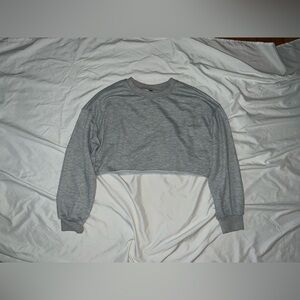 cropped grey sweater